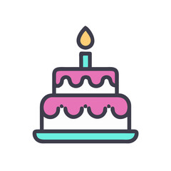 cake with candle icon design