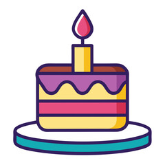 cake with candle icon design