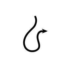 devil tail silhouette icon