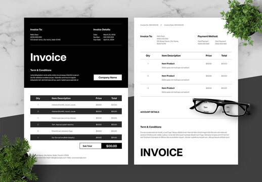 Black And White Invoice