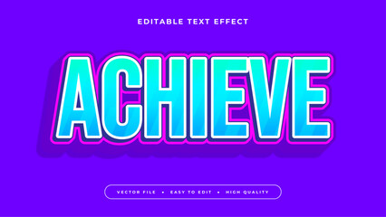 achieve editable text effect with blue purple white bold gradient style