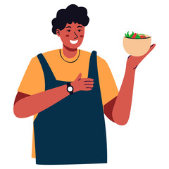 World Vegetarian Day People Character. Isolated Vector Illustration in Cartoon Style