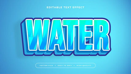 water editable text effect 3d gradient typography design