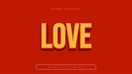 love editable text effect with orange red bold gradient style