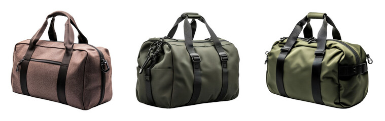 Naklejka premium Stylish and functional duffel bags in various colors