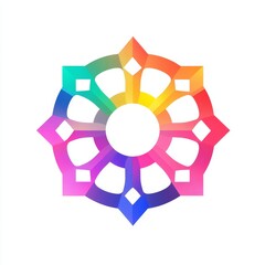 Obraz premium Colorful abstract Dharmachakra symbol.