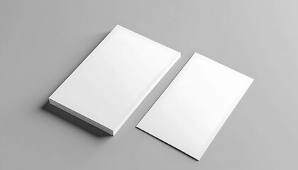 Two vertical postcard mockup blank paper template. White empty card for design in 3D rendering