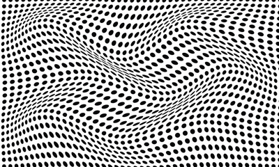 abstract trendy black polka dot wave pattern perfect for background.