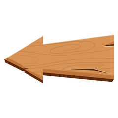 Wooden Sign Board with Minimalist Cartoon Design. Vector Illustration