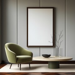 Empty frame mockup in home interior background, poster frame mockup design, mockup frame
