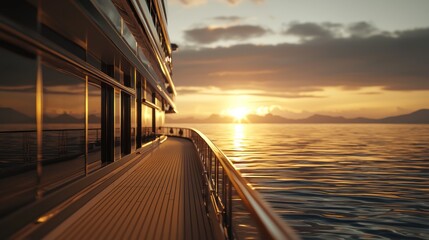 Golden Hour Cruise: Luxury Yacht at Sunset