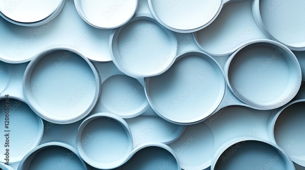 Poster abstract blue circle pattern: a 3d rendered design of interlocking circles