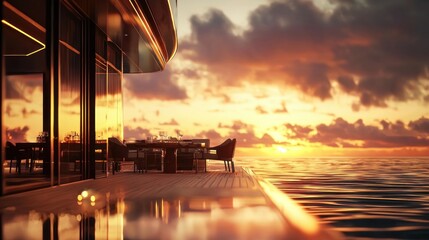Fototapeta premium Luxury Yacht Sunset