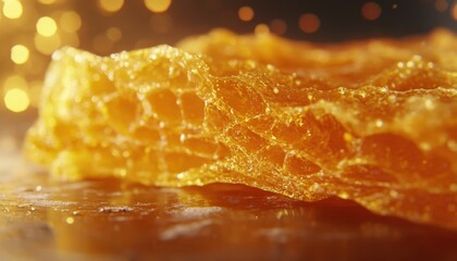 Golden, Crispy, Rich Flaky Pastry A Close-Up Revealing Intricate Layers of Delicate, Buttery Goodness, Illuminated to Showcase its Exquisite Texture and Irresistible Appeal This mouthwatering image