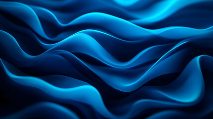 Abstract blue fabric waves with smooth texture.