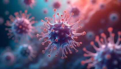 Microscopic Virus Image Close Up Detailed View