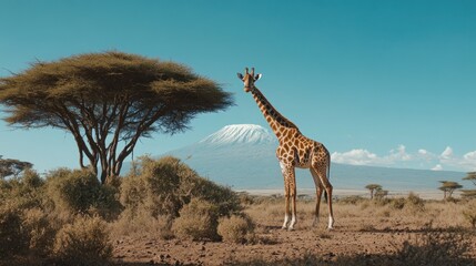 Obraz premium Giraffe in African Landscape