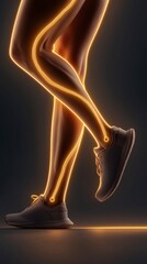 Glowing Legs of a Runner.