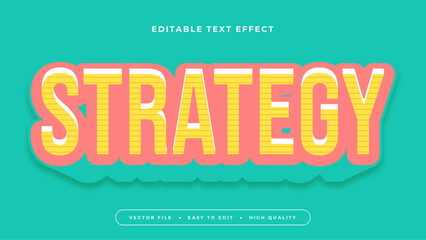 strategy editable text effect with yellow pink and green bold gradient style