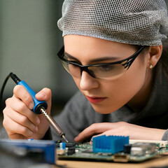 Practicing soldering