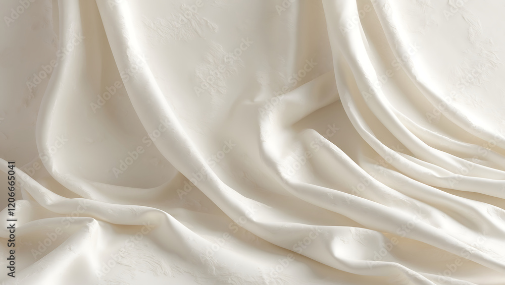 Poster elegant cream fabric texture with soft folds for background or design