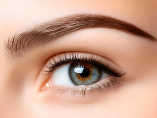 Obraz premium Close-up of a beautiful human eye.