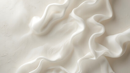 Fototapeta premium Elegant flowing white silk fabric creates a soft and luxurious texture background