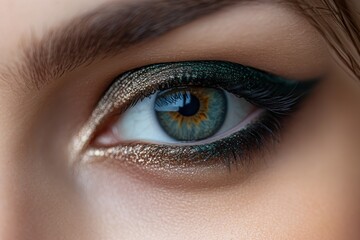 Obraz premium Woman with smokey eye makeup