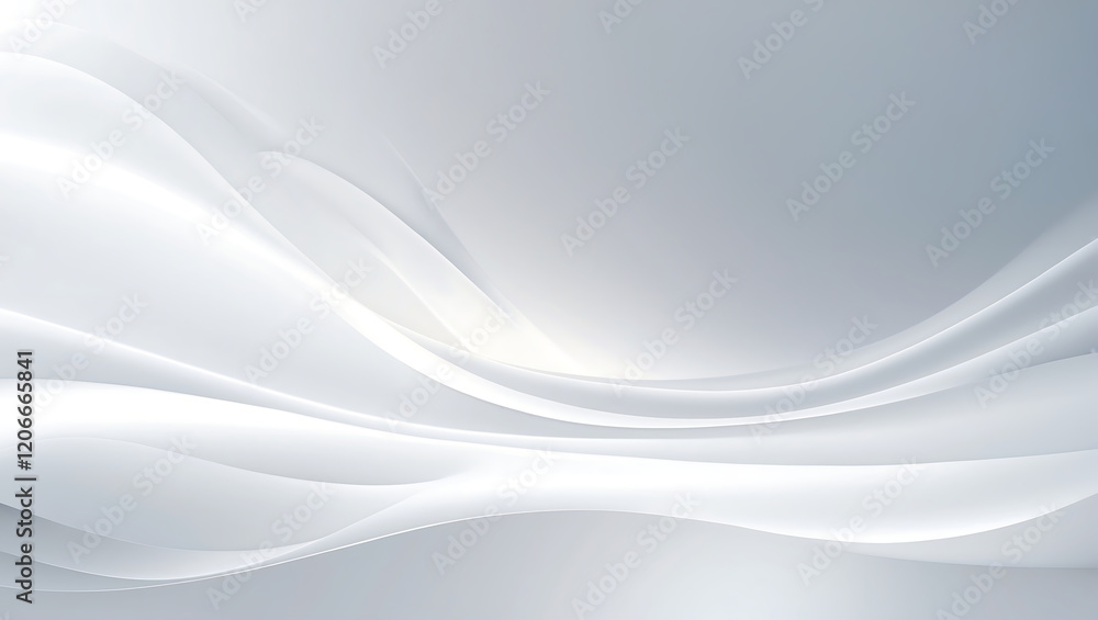 Aufkleber elegant white abstract background with flowing soft and smooth curves