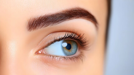 Obraz premium Close-up of a woman's eye with clear details.
