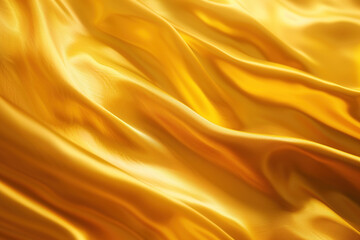 Fototapeta premium Golden silk fabric texture, luxurious drapes, abstract background, elegant design