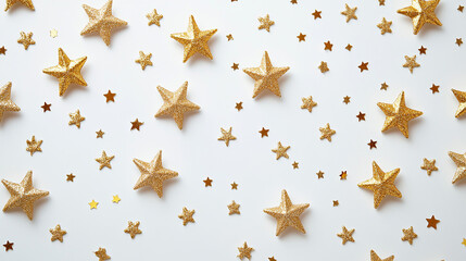 festive background shining stars on white background