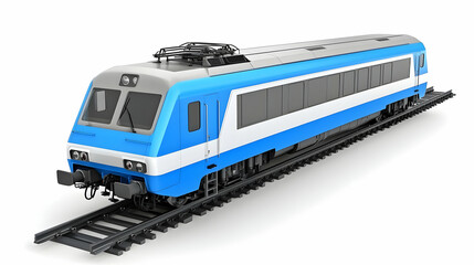 Naklejka premium Modern Train, Tracks, Studio, Isolated, Transportation