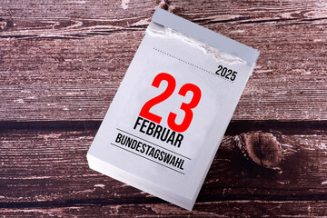 Kalender 23 Februar Bundestagswahl in Deutschland