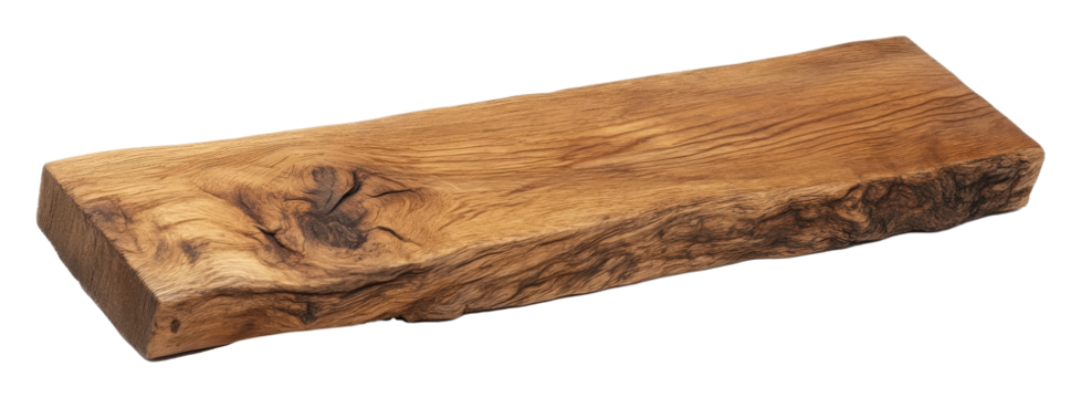 Wooden plank with natural texture and knot detail, rustic material concept