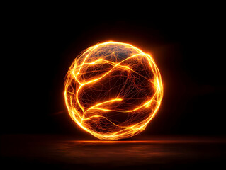 Fototapeta premium Glowing sphere with dynamic light patterns.