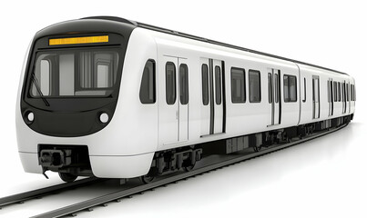 Fototapeta premium Modern train, isolated, studio, white background, transport