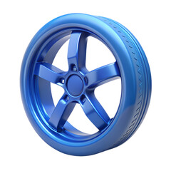 Obraz premium Vibrant Blue Wheel: Clean, Modern Design Element for Your Projects. Perfect for websites, 