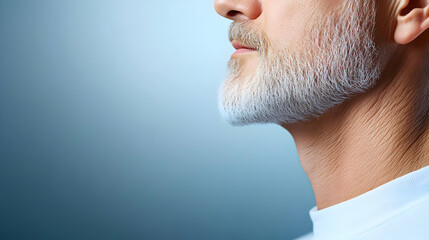 Fototapeta premium Profile of a man with a thoughtful expression.