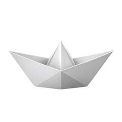 Elegant Origami Boat Paper Craft: White Paper Boat Sticker Design, Perfect for Projects and    