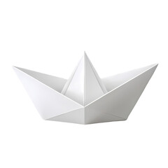 Elegant Origami Boat Paper Craft: White Paper Boat Sticker Design, Perfect for Projects and    