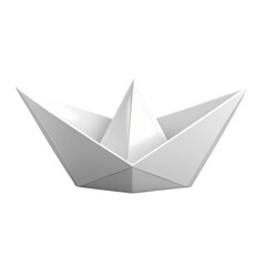 Elegant Origami Boat Paper Craft: White Paper Boat Sticker Design, Perfect for Projects and    
