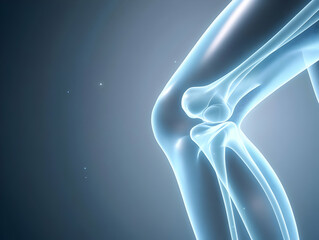 Obraz premium Transparent human knee joint illustration.