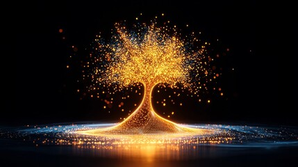 Agentic ai growth digital realm abstract art cosmic environment luminous viewpoint evolution concept