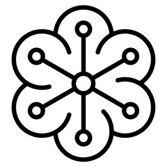 Plum Blossom line icon