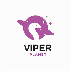 viper planet simple logo in negative space