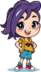 Cute Cartoon Girl Character Illustration