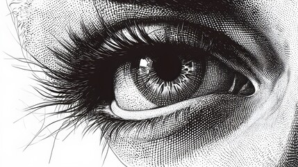 Obraz premium A Detailed Close Up Of A Womans Eye With Long Lashes