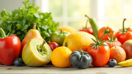 健康的な栄養たっぷりの様々な食材