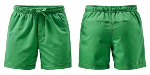green short pants isolated on white background